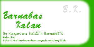 barnabas kalan business card